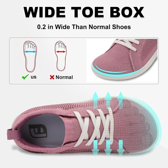 🆕 Barefoot Shoes Women’s Minimalist Wide Toe Zero Drop Purple  Running Sneaker - Picture 2 of 6
